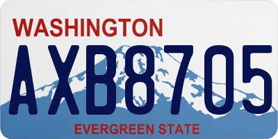 WA license plate AXB8705