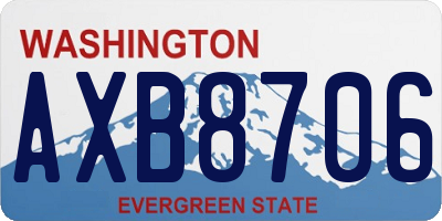 WA license plate AXB8706