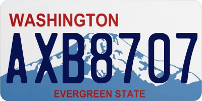 WA license plate AXB8707