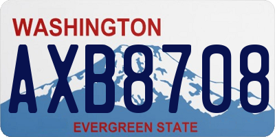 WA license plate AXB8708