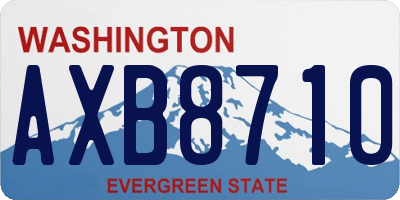 WA license plate AXB8710