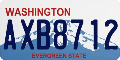 WA license plate AXB8712