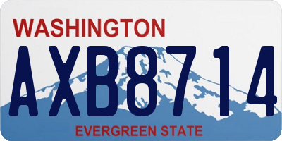 WA license plate AXB8714