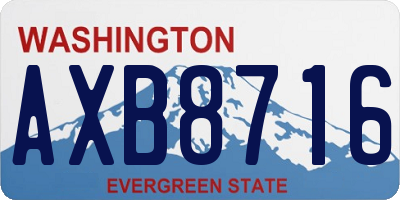 WA license plate AXB8716