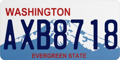 WA license plate AXB8718