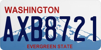 WA license plate AXB8721