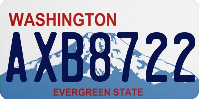 WA license plate AXB8722
