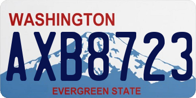 WA license plate AXB8723