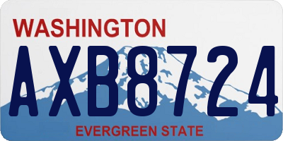 WA license plate AXB8724