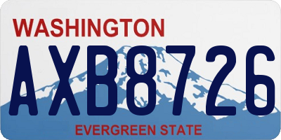 WA license plate AXB8726