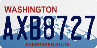 WA license plate AXB8727