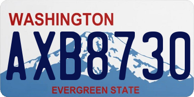 WA license plate AXB8730
