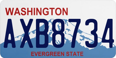 WA license plate AXB8734