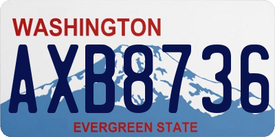 WA license plate AXB8736