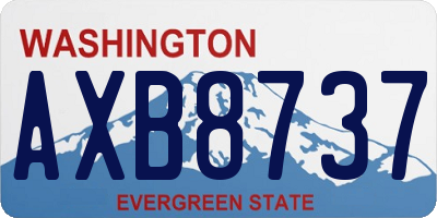 WA license plate AXB8737