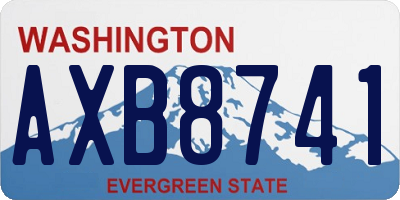 WA license plate AXB8741