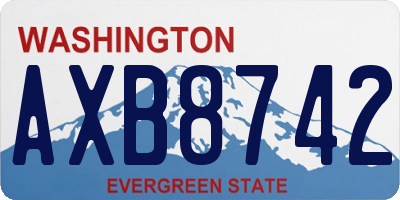 WA license plate AXB8742