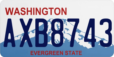 WA license plate AXB8743