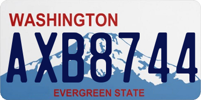 WA license plate AXB8744
