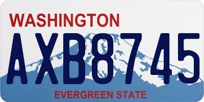 WA license plate AXB8745