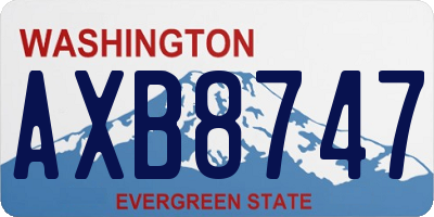 WA license plate AXB8747