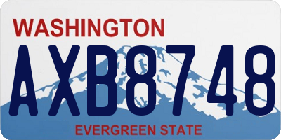 WA license plate AXB8748