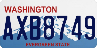 WA license plate AXB8749