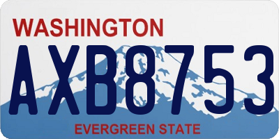 WA license plate AXB8753