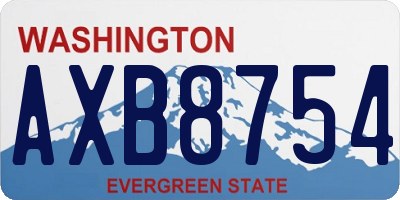 WA license plate AXB8754