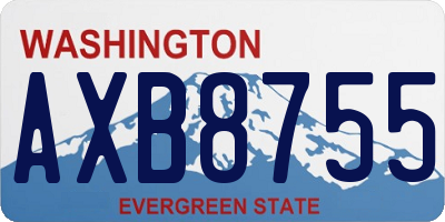 WA license plate AXB8755