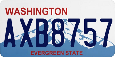 WA license plate AXB8757