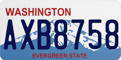 WA license plate AXB8758