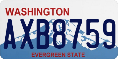 WA license plate AXB8759