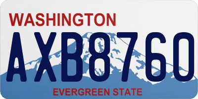 WA license plate AXB8760