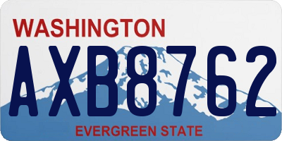 WA license plate AXB8762