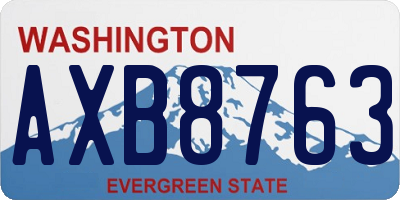 WA license plate AXB8763
