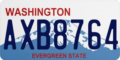 WA license plate AXB8764
