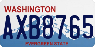 WA license plate AXB8765
