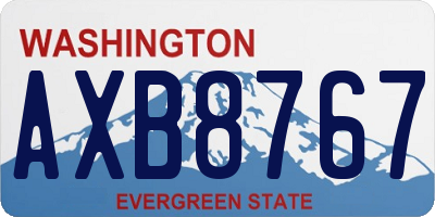 WA license plate AXB8767