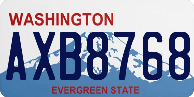 WA license plate AXB8768