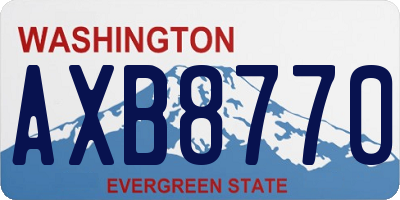 WA license plate AXB8770