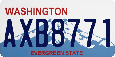 WA license plate AXB8771