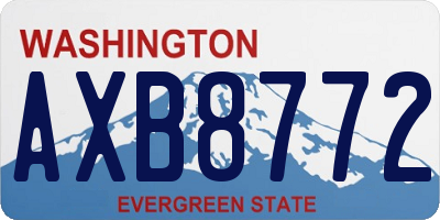 WA license plate AXB8772