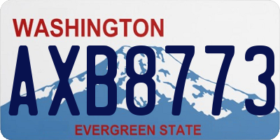 WA license plate AXB8773