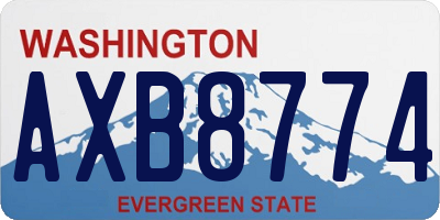 WA license plate AXB8774
