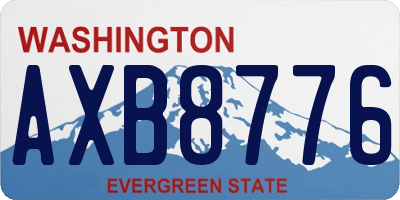 WA license plate AXB8776