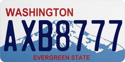 WA license plate AXB8777