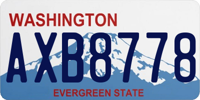 WA license plate AXB8778