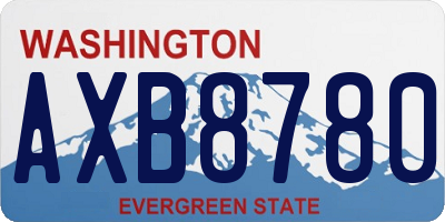 WA license plate AXB8780