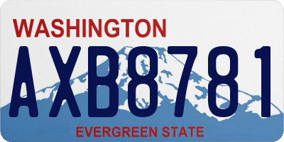WA license plate AXB8781
